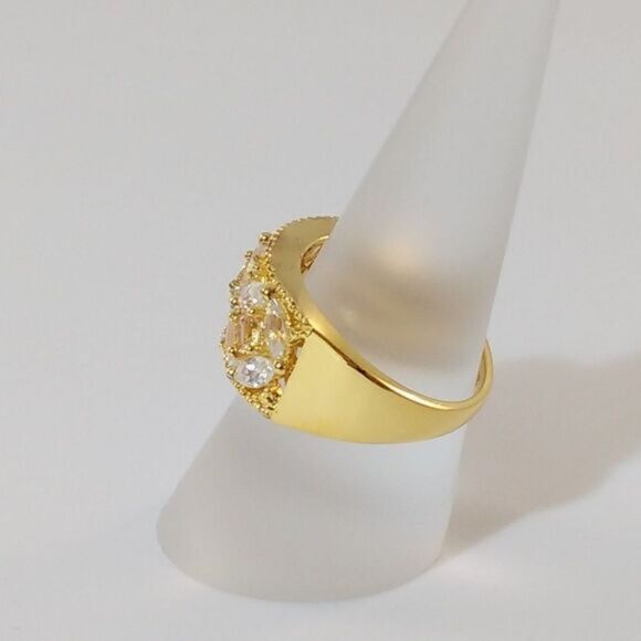 White Zircon & Yellow Topaz  14K YG over Sterling Silver Size 7 - Picture 6 of 8